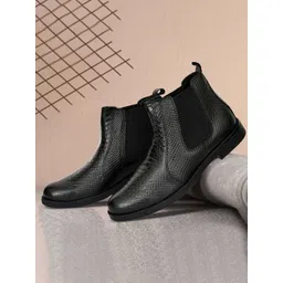 RDXO Men Textured Casual Chelsea Boots