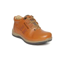 Red Chief Men Camel Brown Leather Sneakers