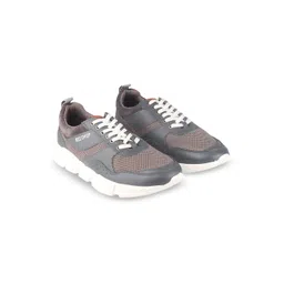Red Chief Men Grey Colourblocked Leather Sneakers
