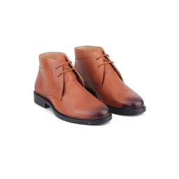 Red Chief Men Leather Block-Heeled Boots