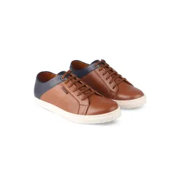 Red Chief Men Tan Colourblocked Leather Sneakers