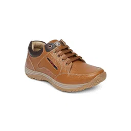 Red Chief Men Tan Leather Sneakers