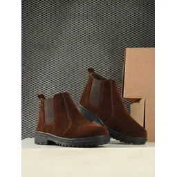 Red leven Suide Leather Walking Outdoor Slip On Chelsea Boots Boots For Men