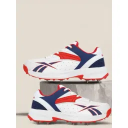 Reebok Men's White, Blue & Red Cricket Shoes