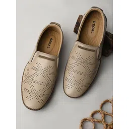 Regal Men Perforations Leather Slip-On Sneakers