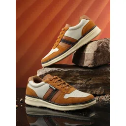 Relicoclub house Men Colourblocked Leather Sneakers