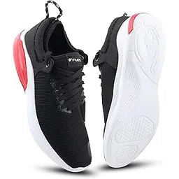 Retum Men’s Black Sports Running Shoes | Lightweight Mesh Sneakers with Cushioned Sole | Comfortable Lace-Up Gym, Walking & Casual Shoes for Men & Boys