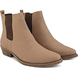 Ridge Chelsea Premium Faux Suede Slip-On Ankle Cow Boy with Elastic Gusset & Low Heel – Stylish Casual, Formal & Outdoor Wear Boots for Men