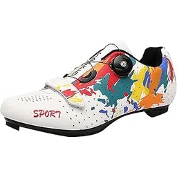 Road Bike Cycling Shoes Riding Shoes Fits Look/SPD/SPD-SL Cleats White 41 | Men | Cycling Shoes & Shoe Covers