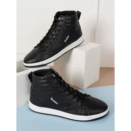 Roadster Men Black Mid-Top Casual Sneakers