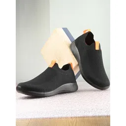 Roadster Men Black Solid Slip-On Shoes