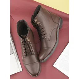 Roadster Men Brown Faux Leather Casual Lace Up Boots Boots For Men