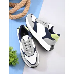 Roadster Men Grey Colourblocked PU Sneakers