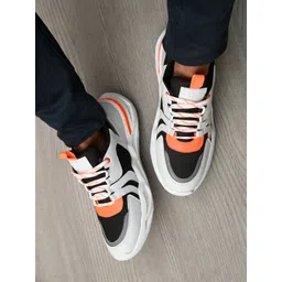 Roadster Men White Colourblocked Sneakers