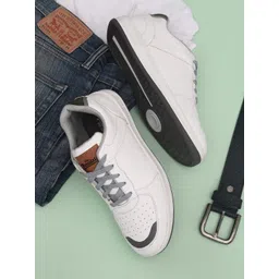Roadster Men White Solid Synthetic Smart Casual Sneakers