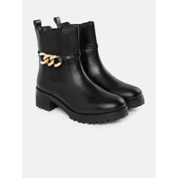 Roadster The Lifestyle Co. Women Mid Top Chelsea Boots With Chain Detail