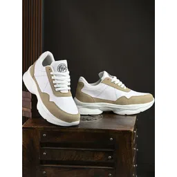 Roadster Women Beige & White Ultra Soft Cushion Colorblock Sneakers