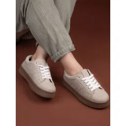 Roadster Women Beige Solid Sneakers