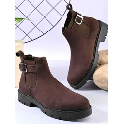 Roadster Women Brown Buckle Detail Regular Boots