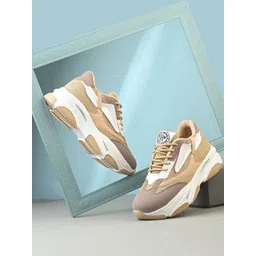 Roadster Women Colorblock Lace-Ups Comfort Insole Sneakers