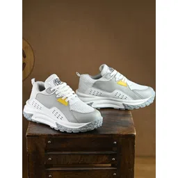 Roadster Women White & Grey Colorblock Ultra Soft Cushion Lace-Up Sneakers