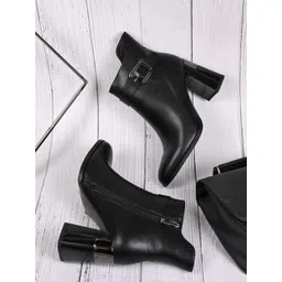 Ronnie Grey Women Block Heeled Regular Boots