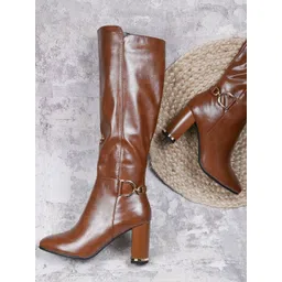 Ronnie Grey Women Block-Heeled Regular Boots