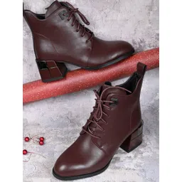 Ronnie Grey Women Block Heeled Regular Boots