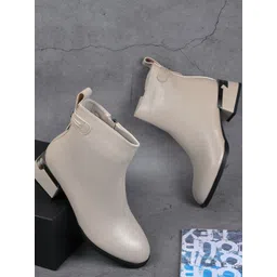 Ronnie Grey Women Block Heeled Regular Boots