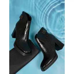 Ronnie Grey Women Casual Block-Heeled Ankle-Length Boots