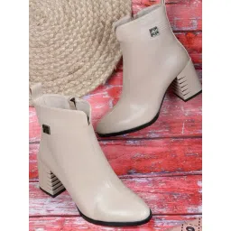 Ronnie Grey Women's Beige Casual Booties