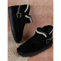 Ronnie Grey Women's Black Snow Boots