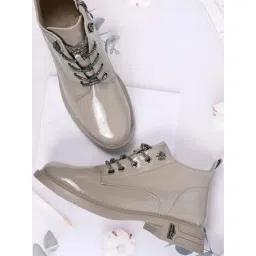 Ronnie Grey Women's Grey Derby Boots