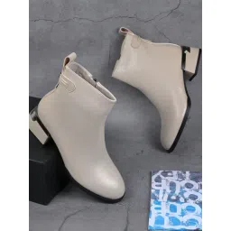 Ronnie Grey Women's Off White Casual Booties