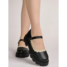 Round Toe Black Mary Janes Bellies For Women & Girls For Women