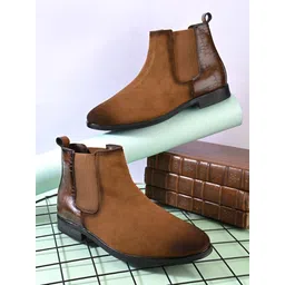 Round Toe Genuine Leather Ankle Length| Ideal for Office,evening Boots For Men