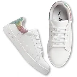 Round White Sneakers Shoes for Women