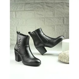 Rowlans Women Casual Block-Heeled Chunky Boots