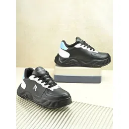 Rowlans Women Colourblocked Round Toe lace Ups Chunky Sole Lightweight Sneakers