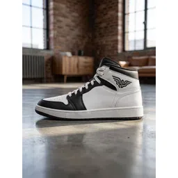 ROYAL RANCH Men Colourblocked PU High-Top Sneakers