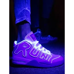 RUN SEVEN Men Printed Mid-Top Sneakers With Glow In Dark Detail