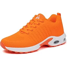 Running Shoes Womens Lightweight Comfortable Breathable Athletic Sport Air Cushion Fitness Gym Jogging Sneakers 9.5 Orange