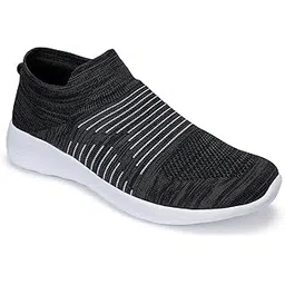 Running/Walking/Sports Shoes (Socks.3-Black White-7