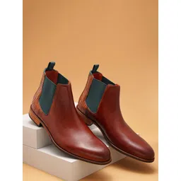 Ruosh Men Mid Top Leather Work Chelsea Boots