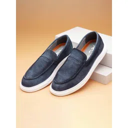 Ruosh Men Suede Comfort Insole Denim Slip-On Sneakers