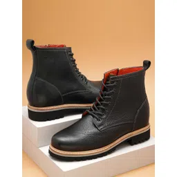 Ruosh Men Textured Mid-Top Regular Boots