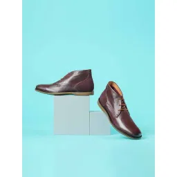 Ruosh Men's Maroon Chukka Boots