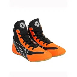 RXN Men Leather Mid-Top Lace-Ups Non-Marking Shoes