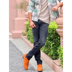 Saint G Men Tan Brown Solid Chelsea Boots