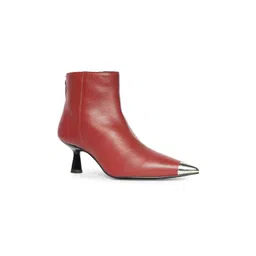 Saint G Women Bordo Leather Ankle Winter Boots